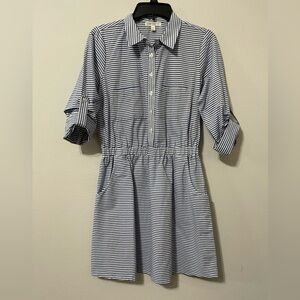 Junior Medium blue/white stripe dress